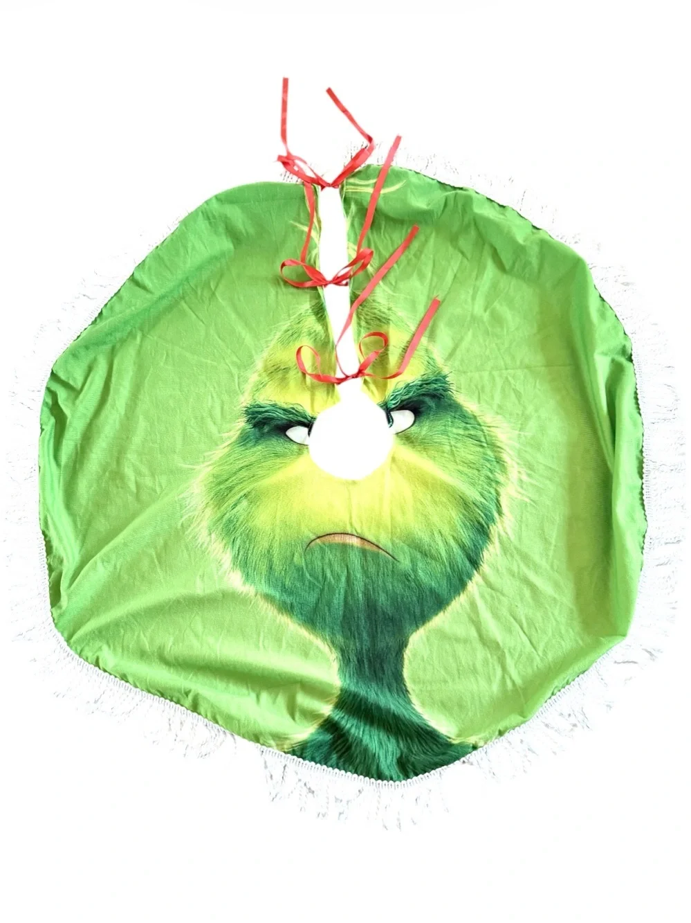 The Grinch Tree Skirt - Bright Green Holiday Decor large 40” round